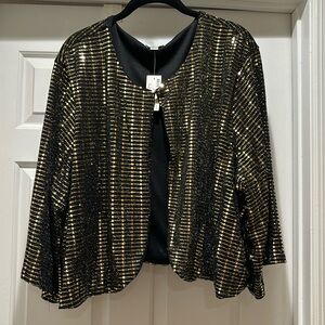 Avenue Gold Glitter Shrug